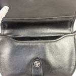 Christian Dior Vintage Black Leather Rounded Flap Bag