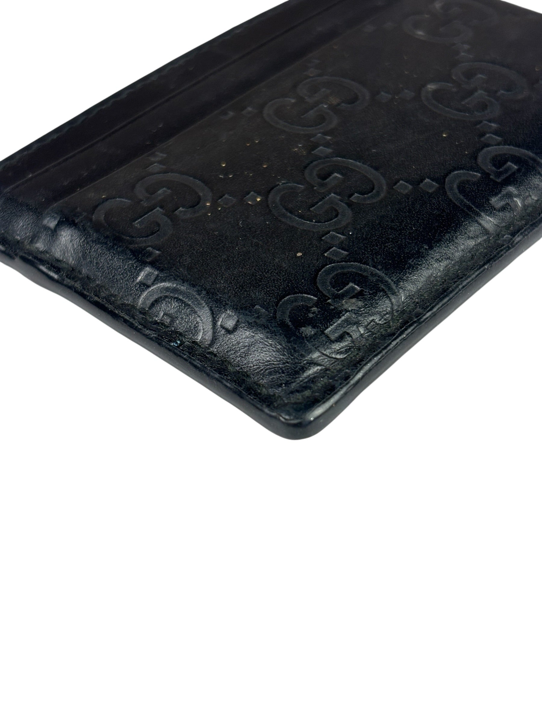 Gucci Black Leather GG Card Holder