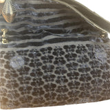 Bottega Veneta Vintage Blue Leopard Chenille Shoulder/Hand Bag