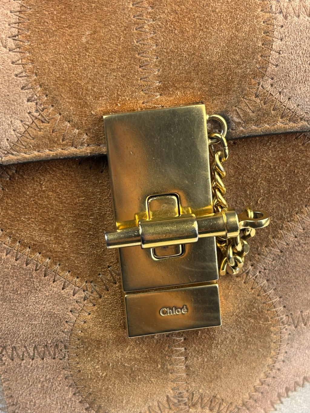 Chloe Patchwork Drew Suede Shoulder Bag