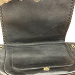 Tory Burch Black Marion Whipstitch Flap Shoulder Bag