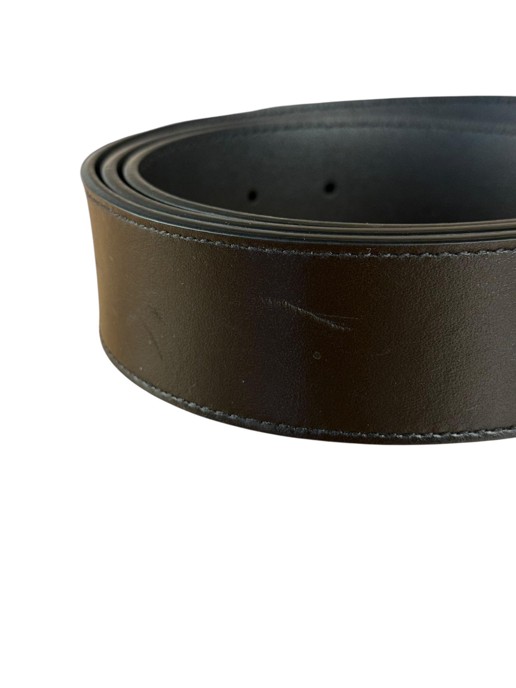Gucci Gold GG Black Leather Belt