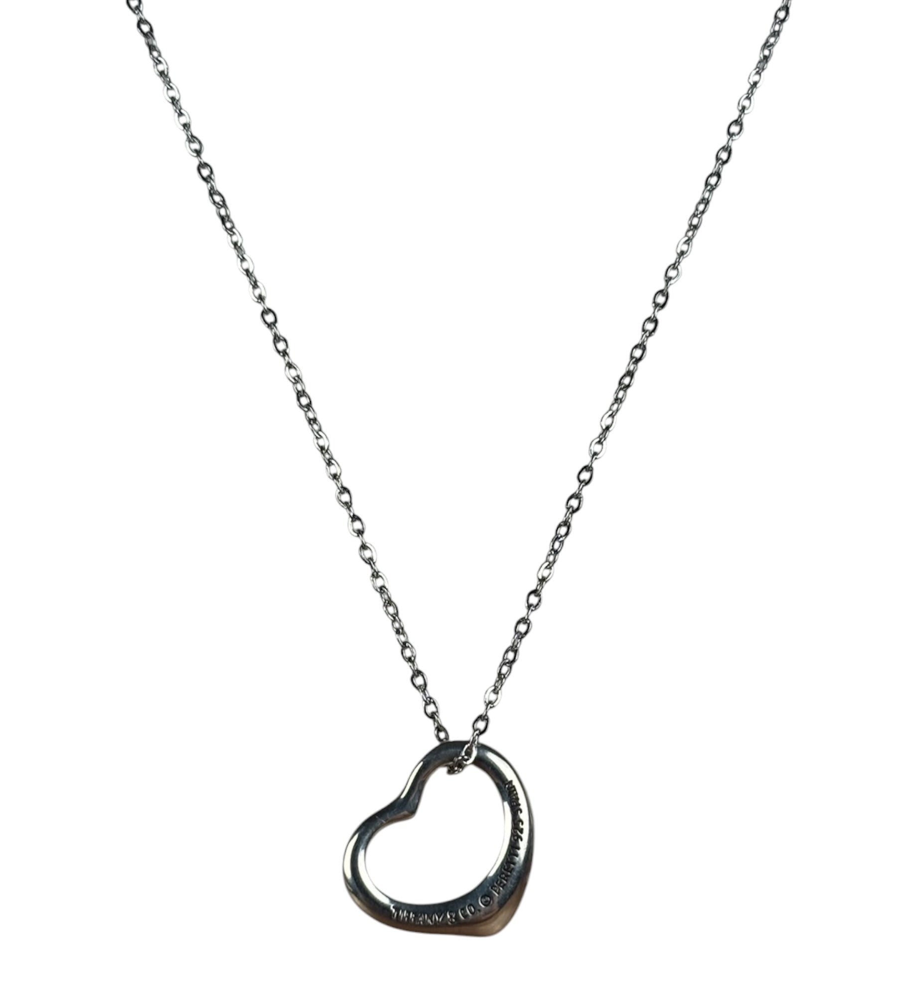 Tiffany & Co. Vintage Silver Open Heart Necklace