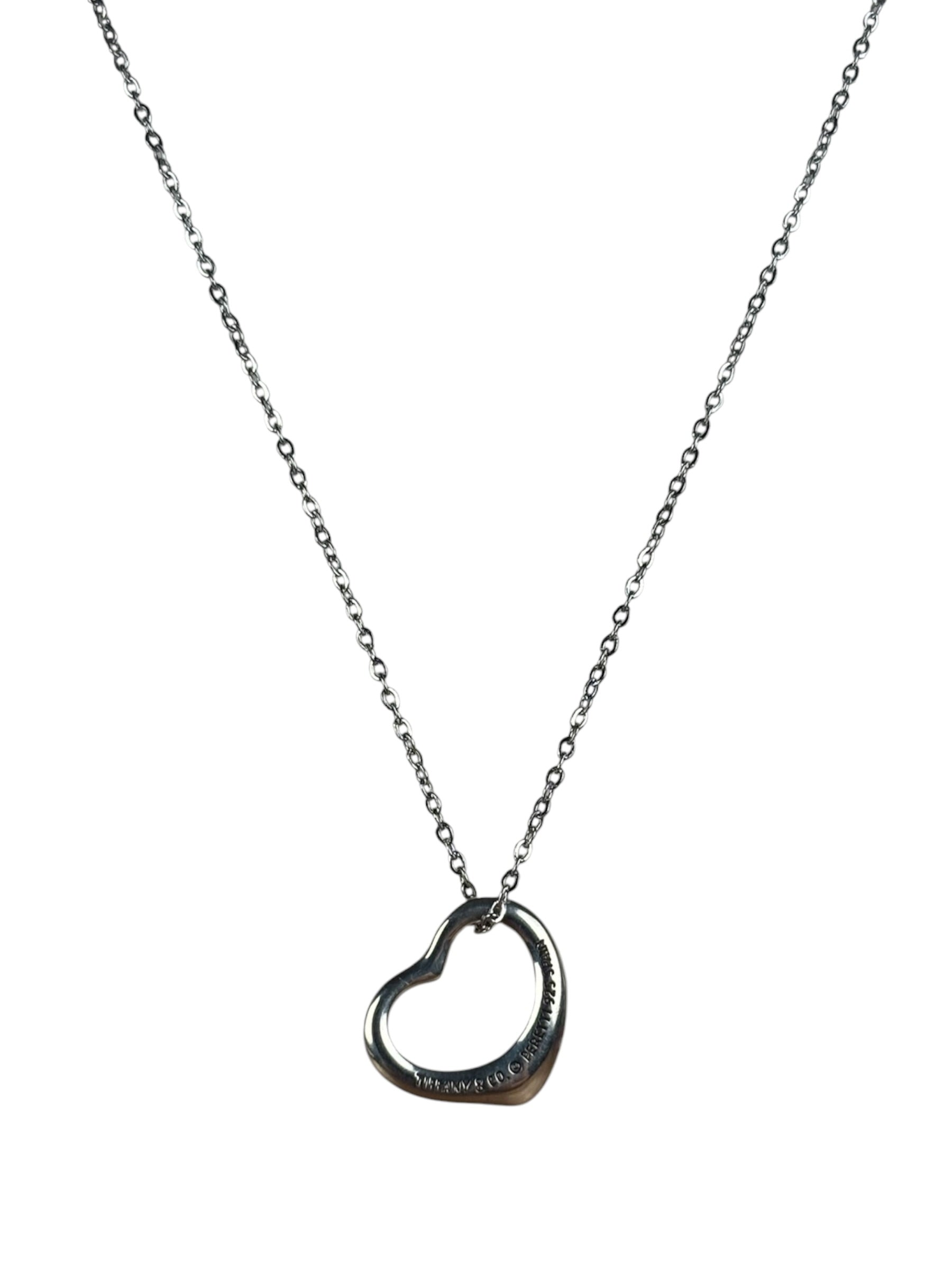 Tiffany & Co. Vintage Silver Open Heart Necklace