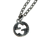 Gucci 925 Sterling Silver Interlocking GG Pendant Necklace