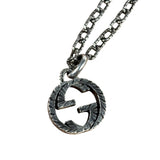 Gucci 925 Sterling Silver Interlocking GG Pendant Necklace