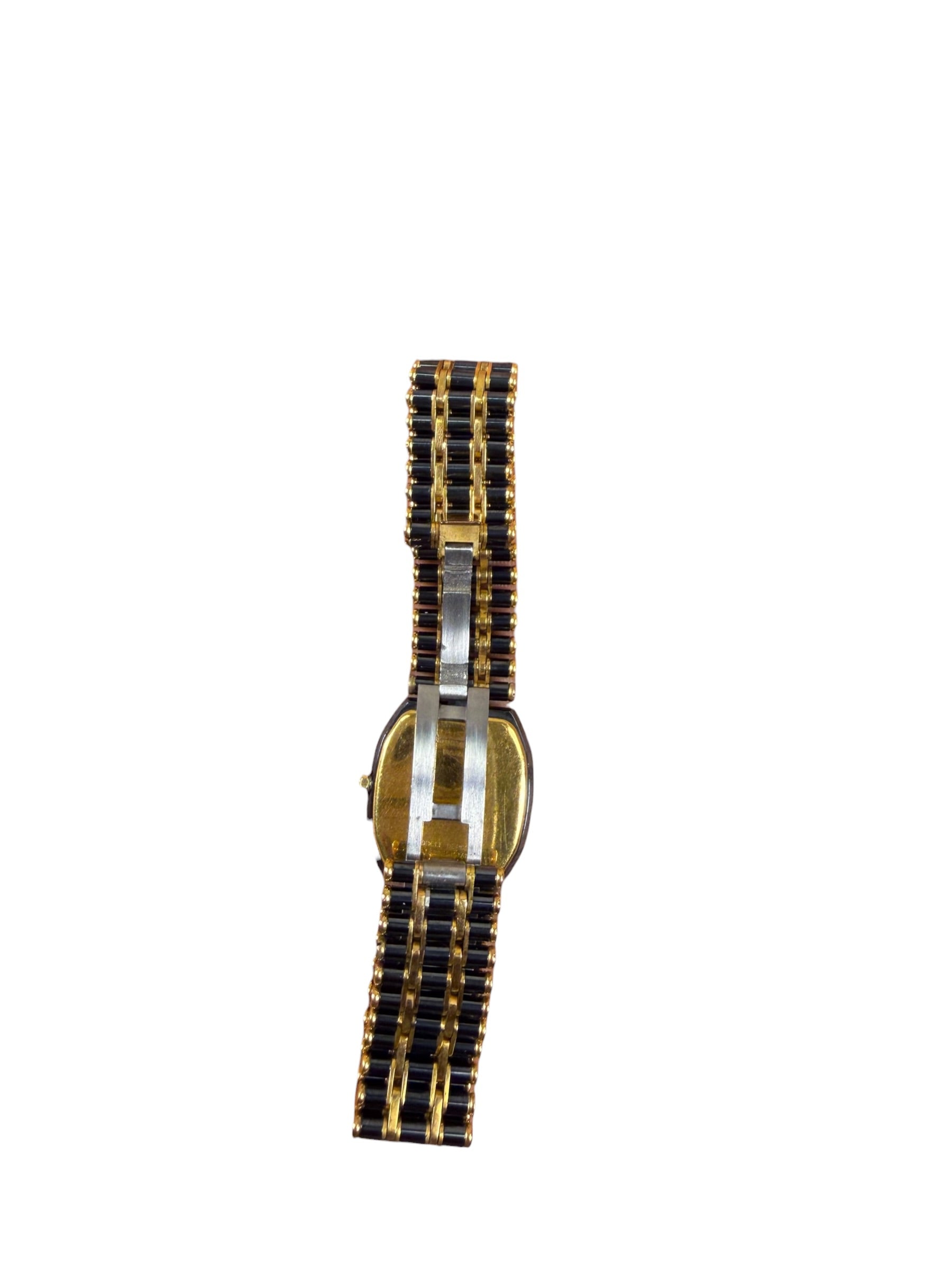 Christian Dior White Dial Black & Gold Bar Link Band