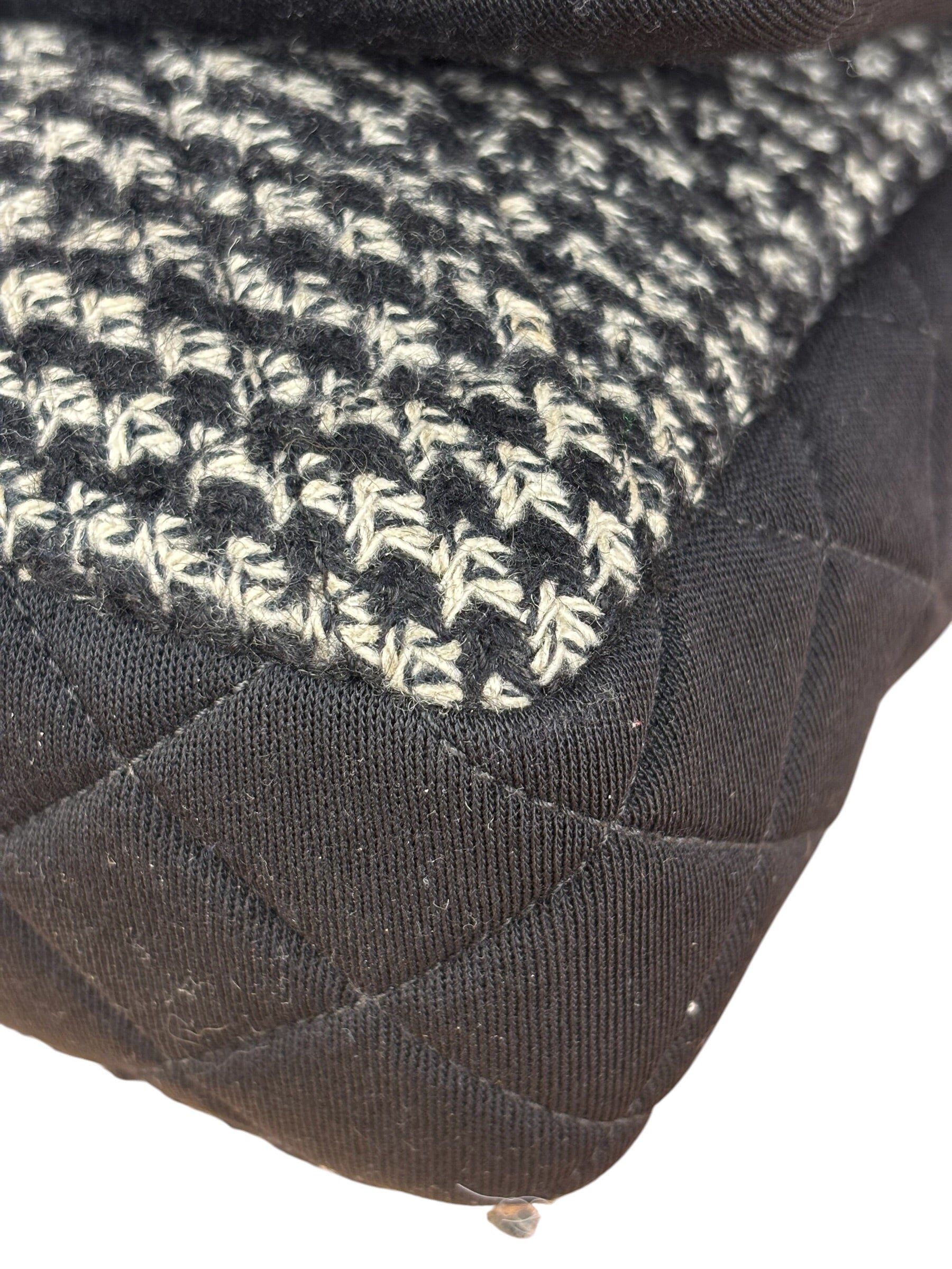 Chanel Black CC Quilted Jersey and Tweed Chain Flap Bag 2014