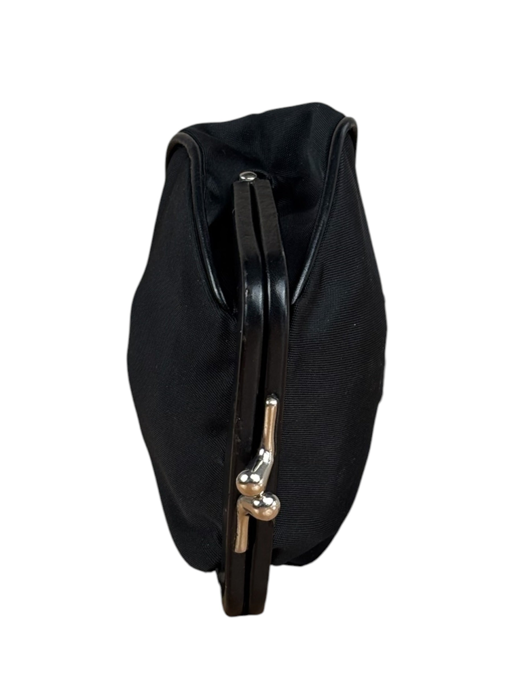 Prada Black Tessuto Nylon Leather Trim Liss-Lock Coin Bag