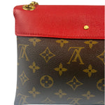 Louis Vuitton LV Monogram Red Leather Pallas Chain Bag