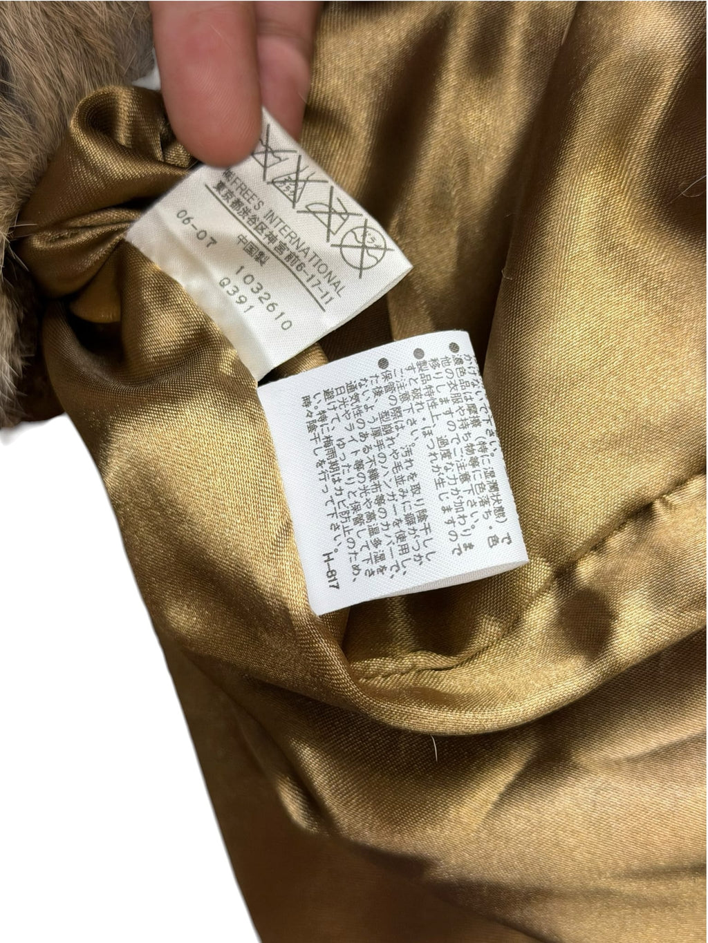 Vintage Free's Beige Brown Rabbit Fur Coat
