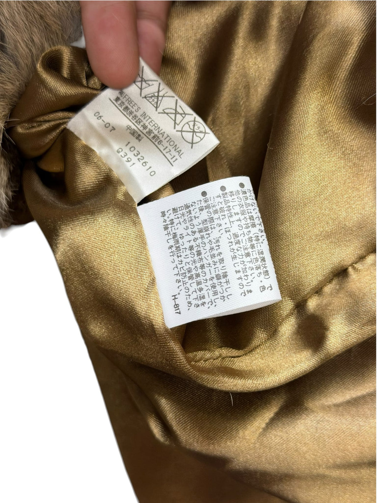 Vintage Free's Beige Brown Rabbit Fur Coat