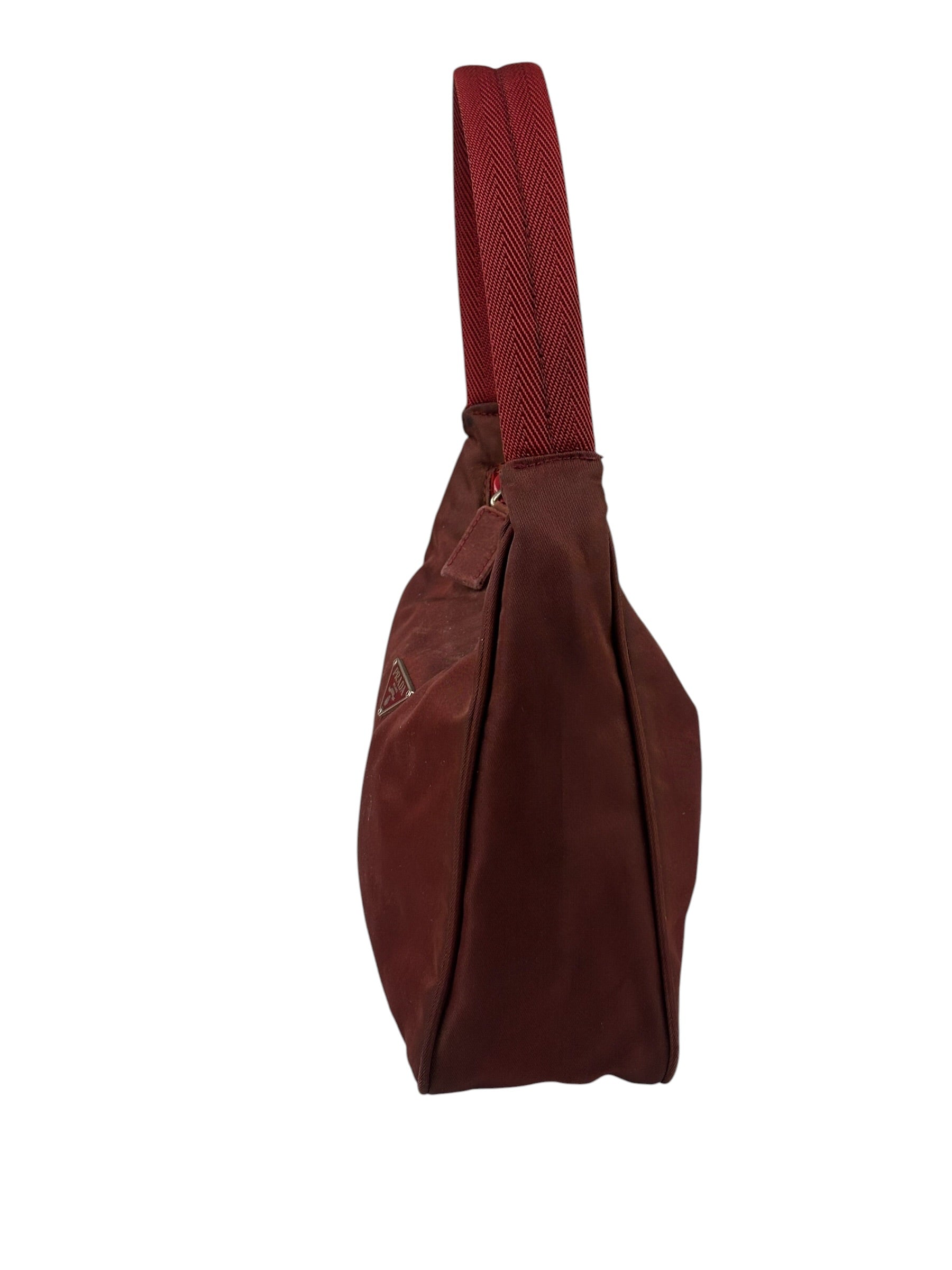 Prada Vintage Burgundy Nylon Pochette