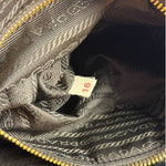 Prada Green/Brown Nylon/Leather Trim Crossbody Bag