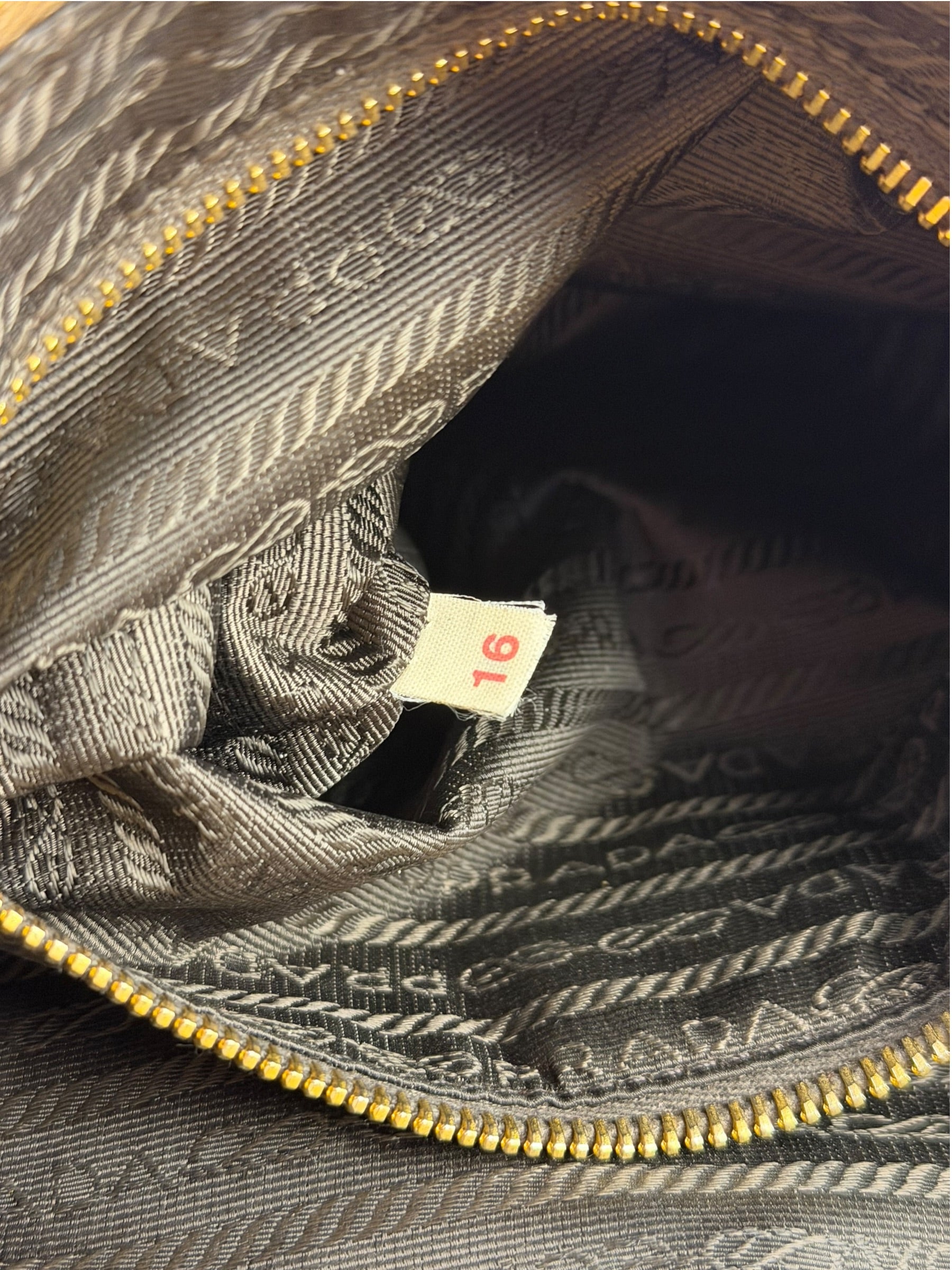 Prada Green/Brown Nylon/Leather Trim Crossbody Bag