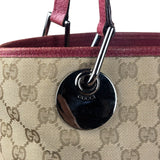 Gucci Vintage GG Canvas Pink Trim Shoulder Bag