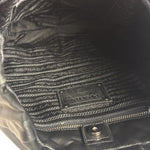 Prada Black Tessuto Nylon/Leather Trim Waves Hobo Bag