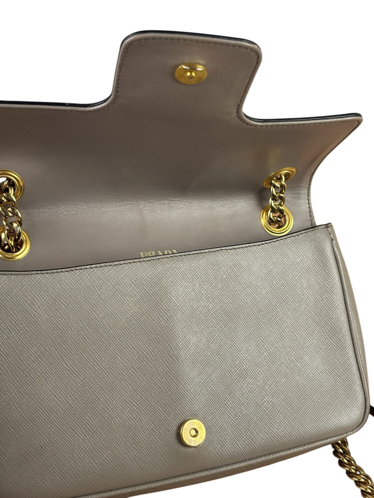 Prada Grey Saffiano Leather Cuir Pattina Crossbody