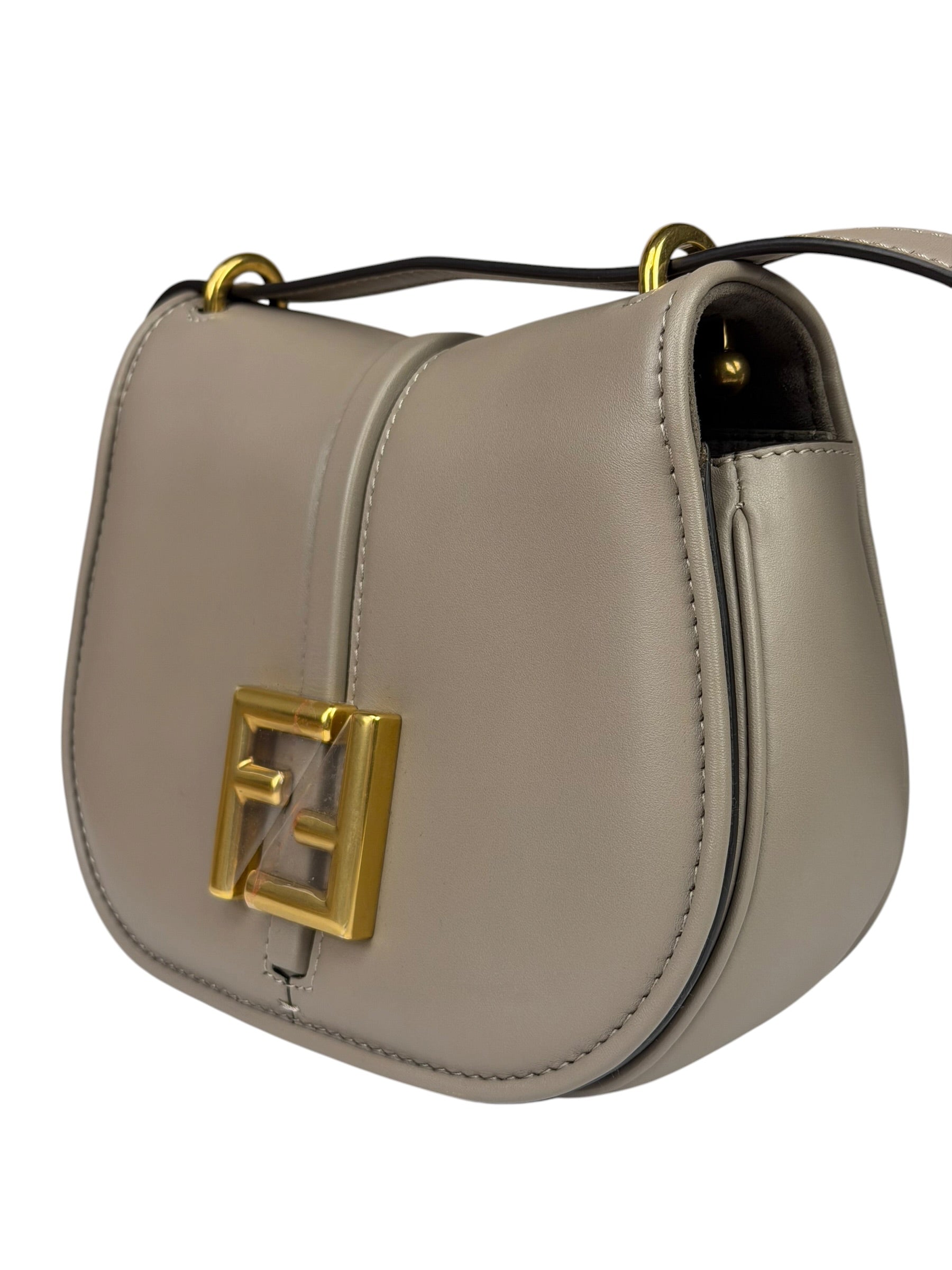 Fendi Dove Gray Leather C'mon Crossbody Bag