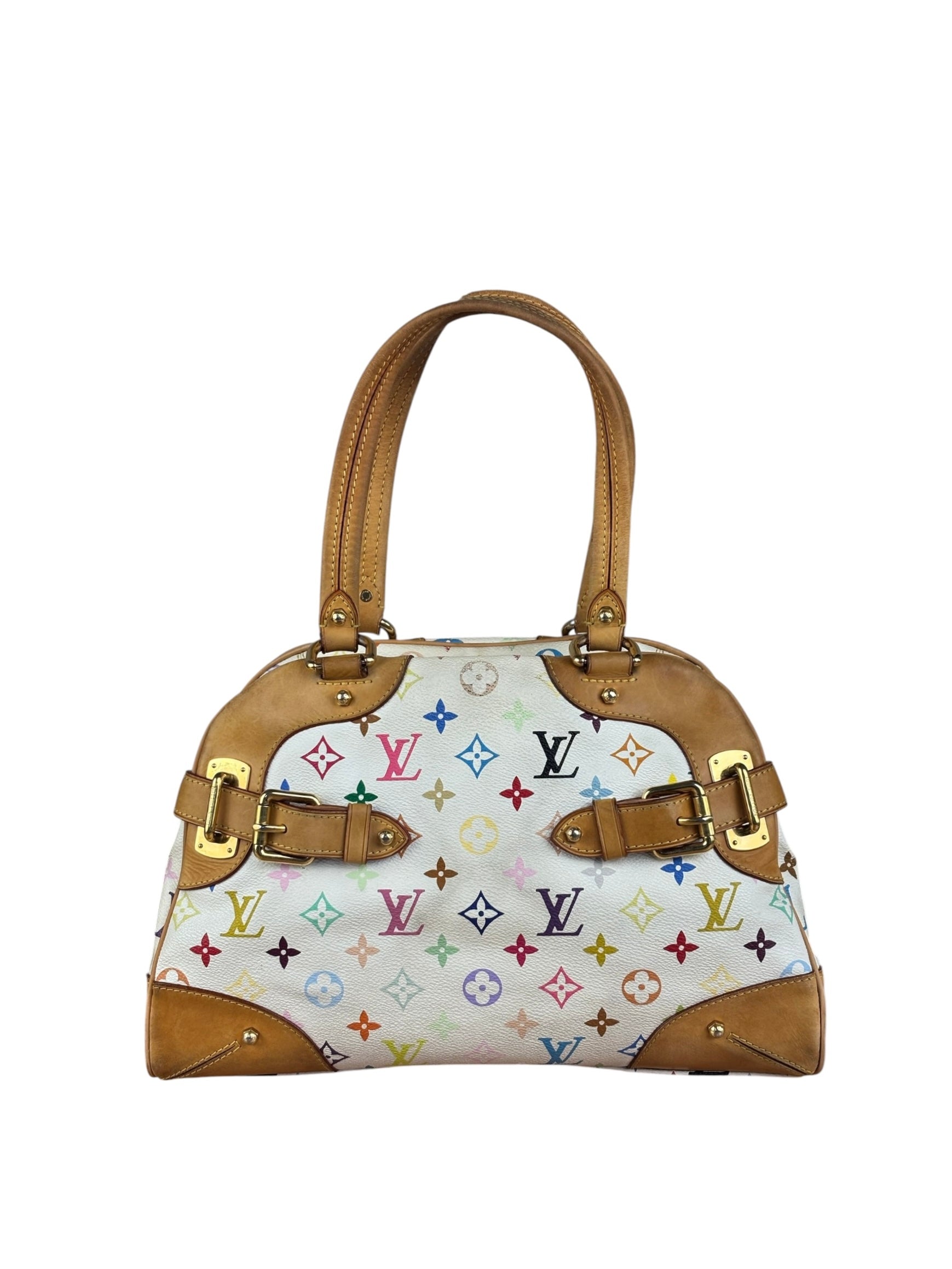 Louis Vuitton White Monogram Murakami Claudia Handbag