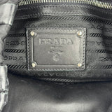 Prada Black Tessuto Nylon/Leather Waves Shoulder Bag