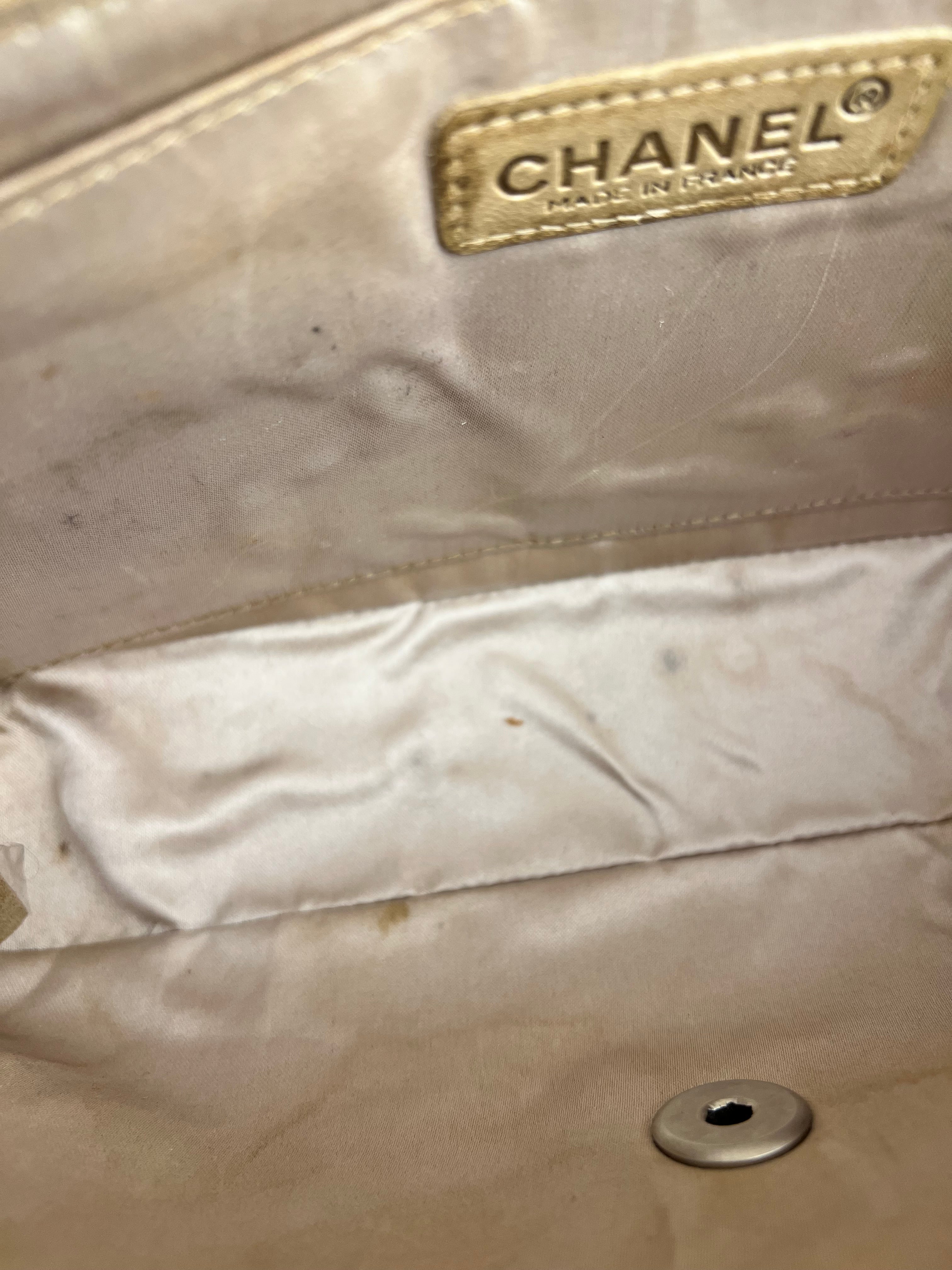 Chanel Vintage Beige Travel Line Classic Flap 2001