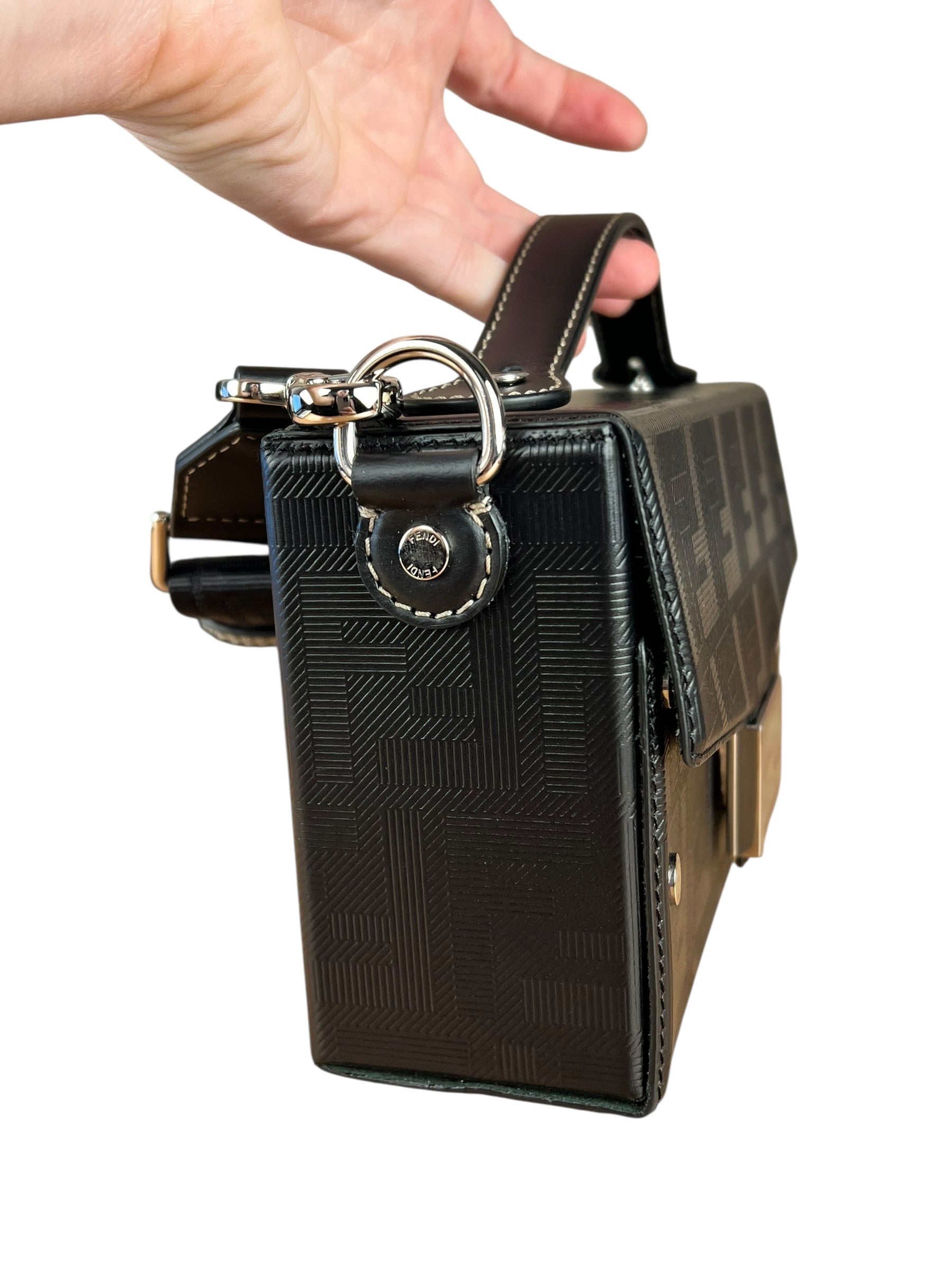Fendi Soft Trunk Baguette Black