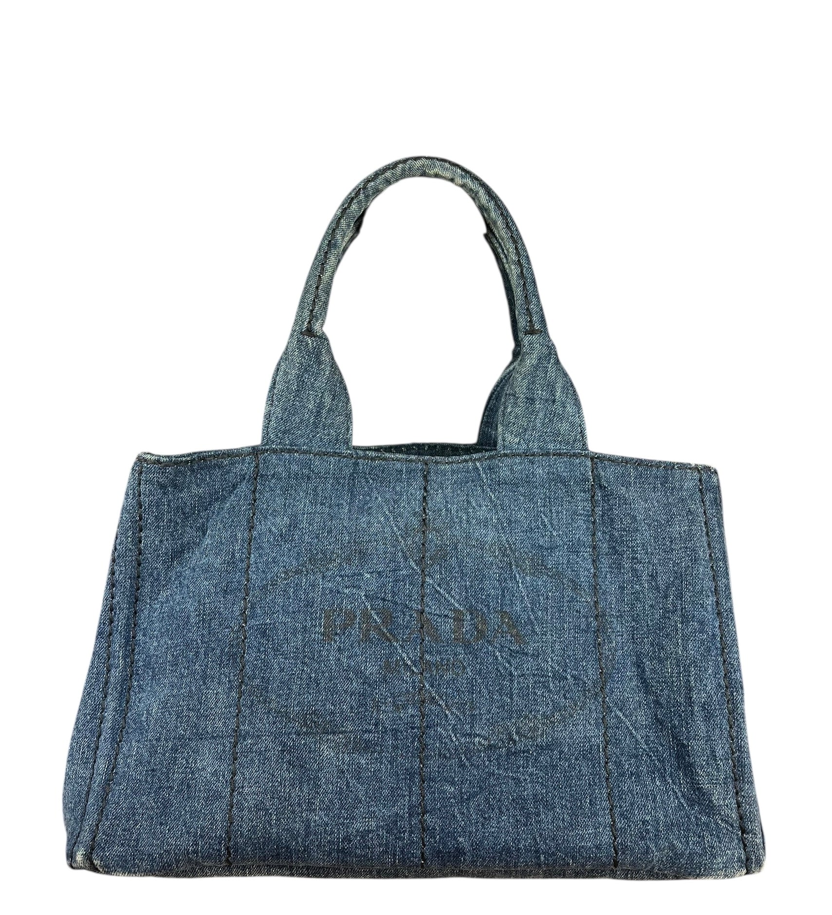 Prada Canapa Denim Tote Bag