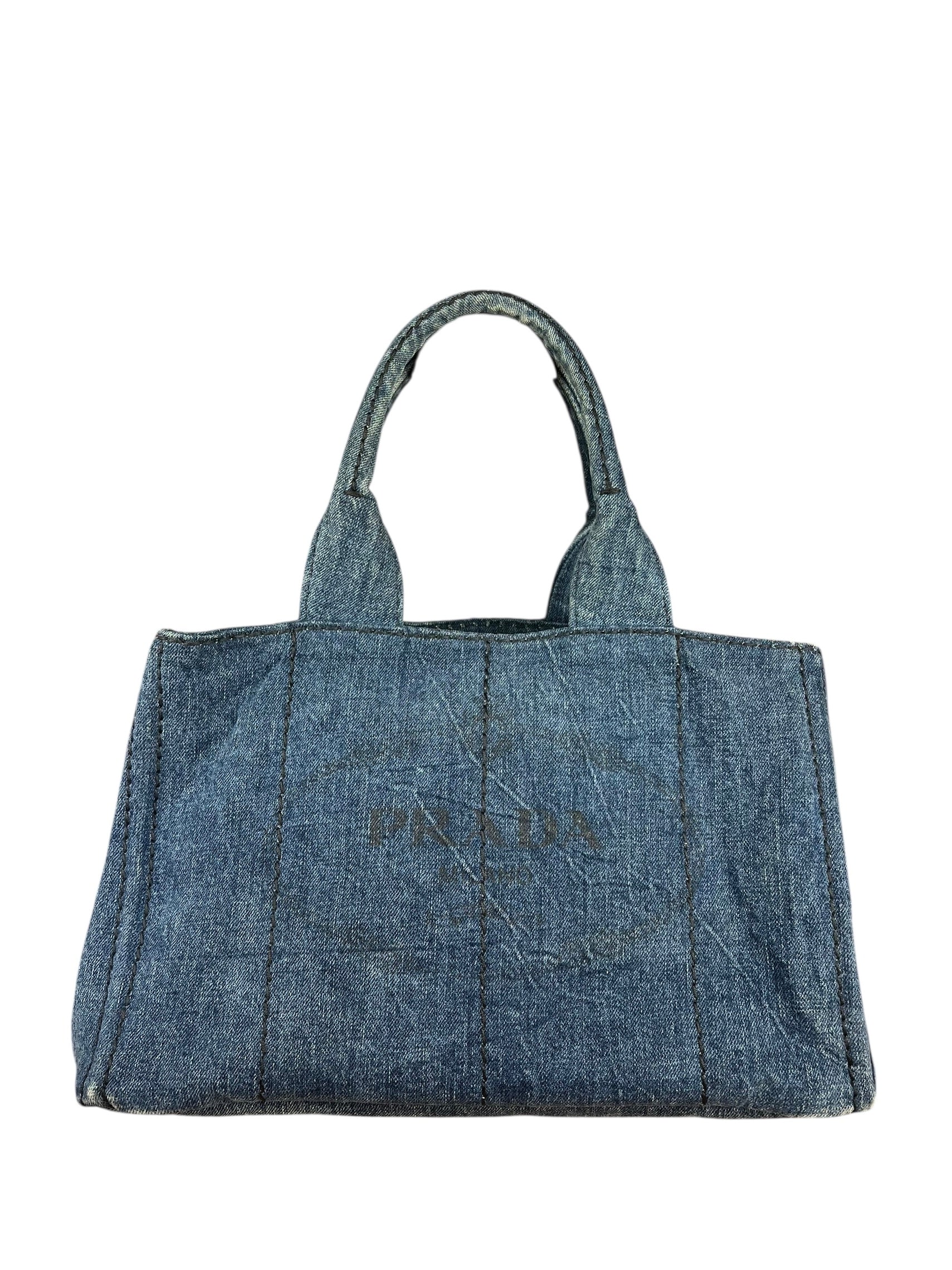 Prada Canapa Denim Tote Bag