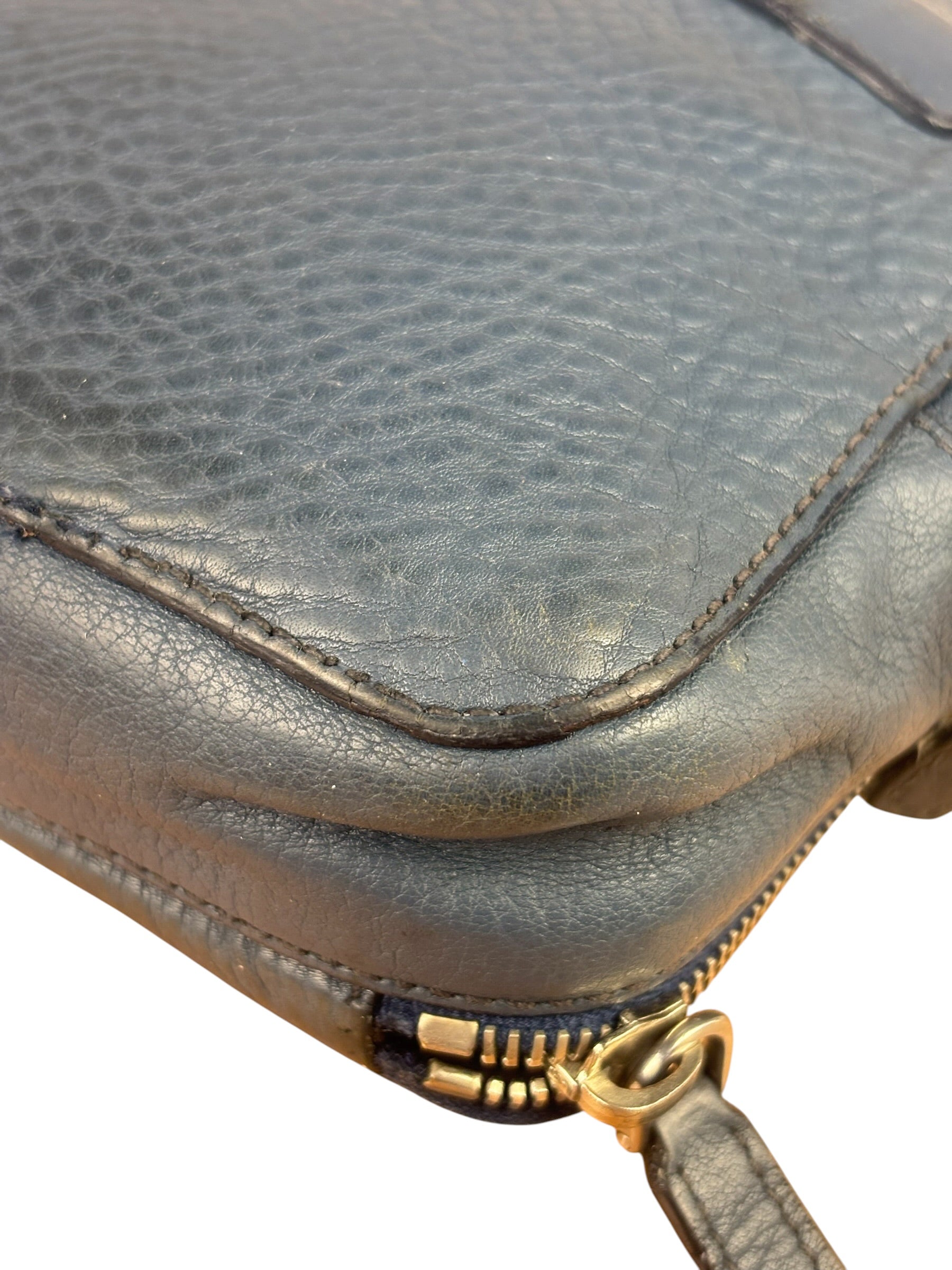 Prada Navy Blue Leather Camera Bag
