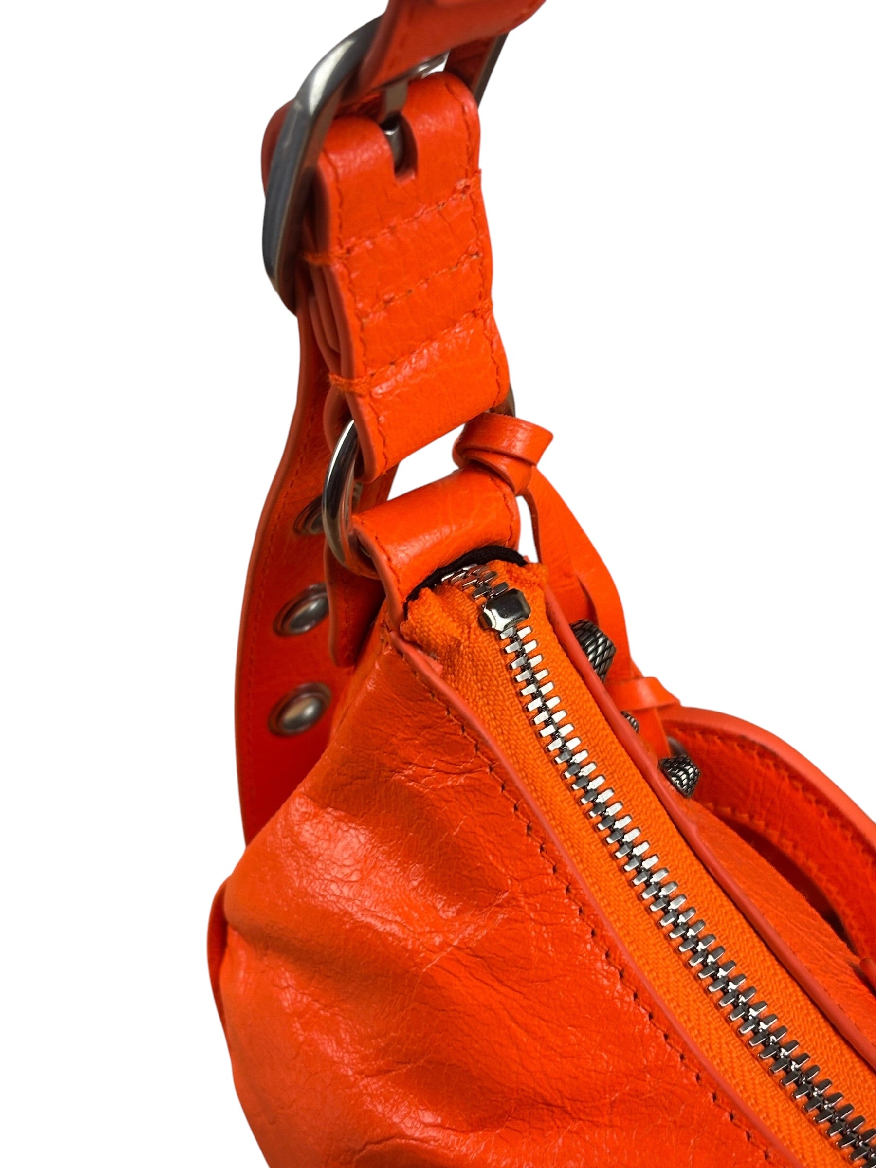Balenciaga Orange Leather XS Le Cagole Shoulder Bag