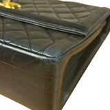 Chanel Black Quilted Leather Chain Flap Bag