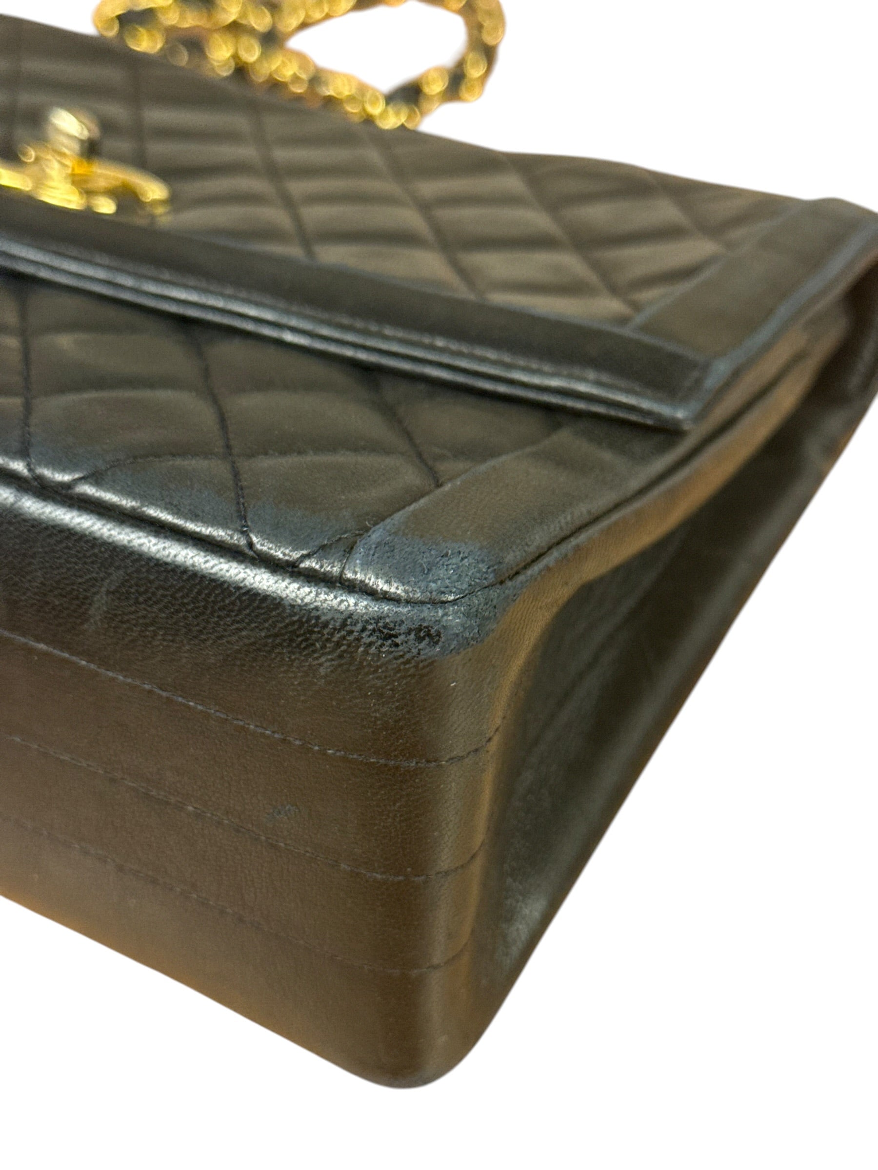 Chanel Black Quilted Leather Chain Flap Bag