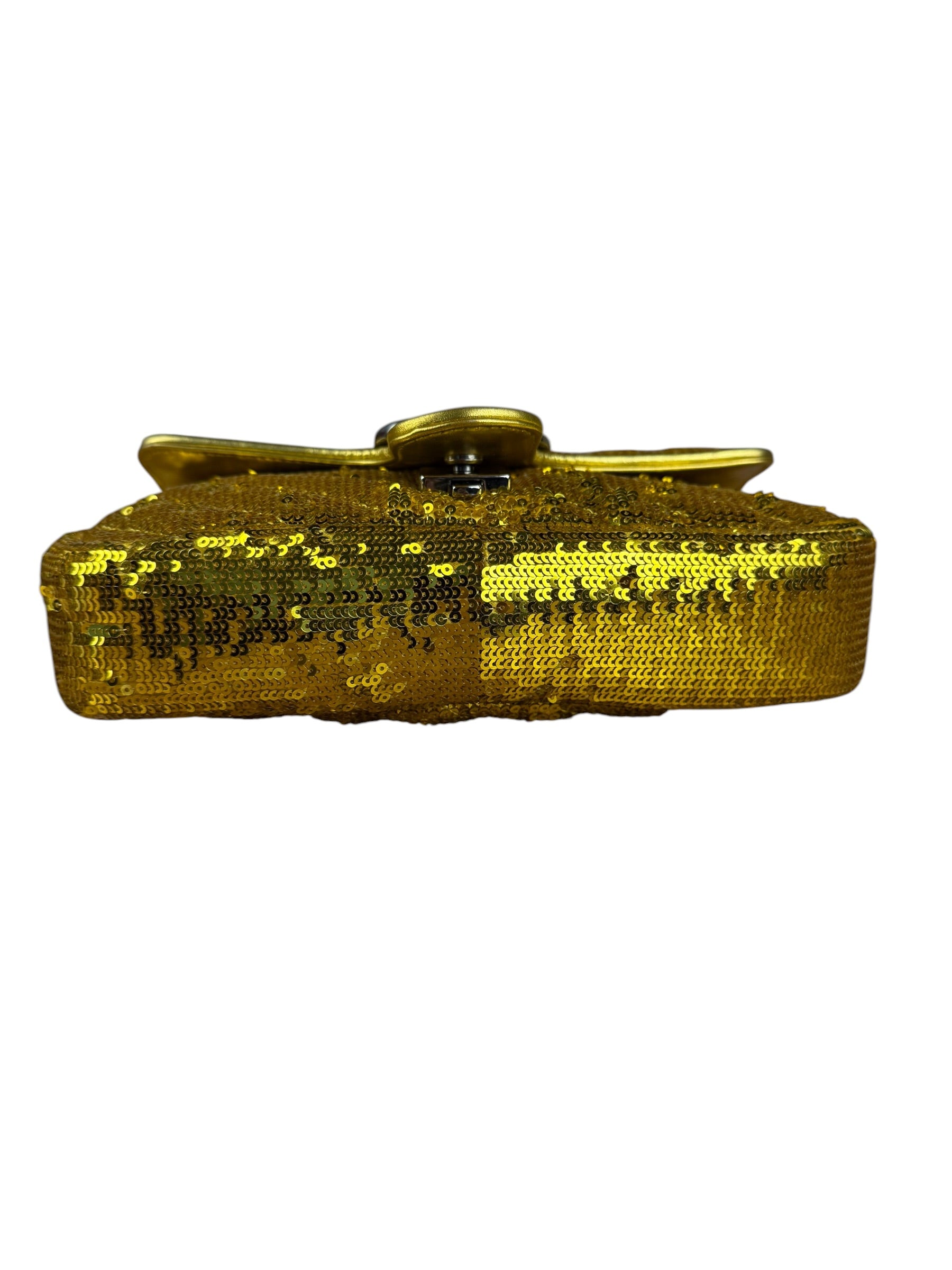 Gucci GG Marmont Gold Sequin Chain Shoulder Bag
