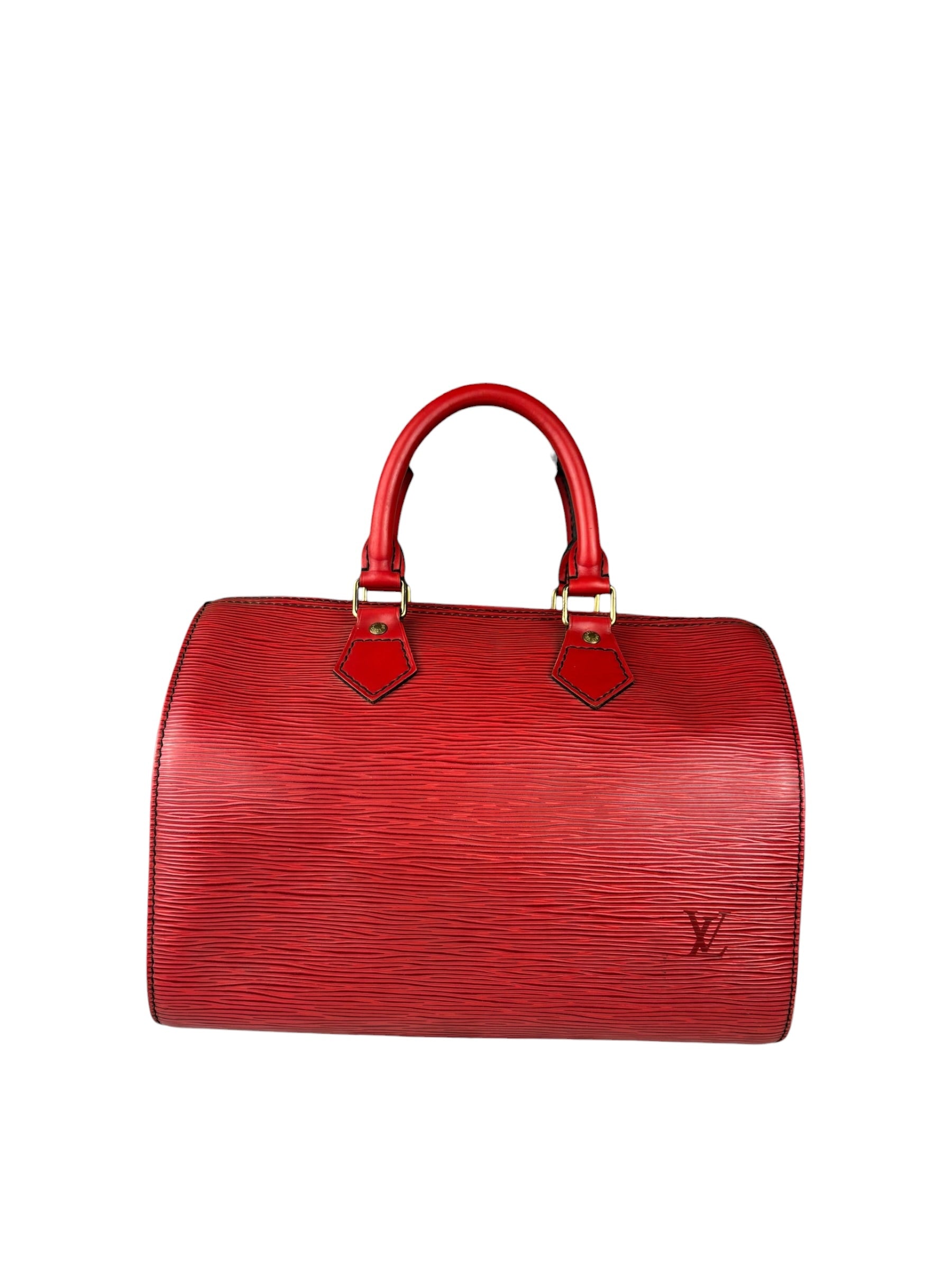 Louis Vuitton Castillian Red Epi Leather Speedy Mini Handbag