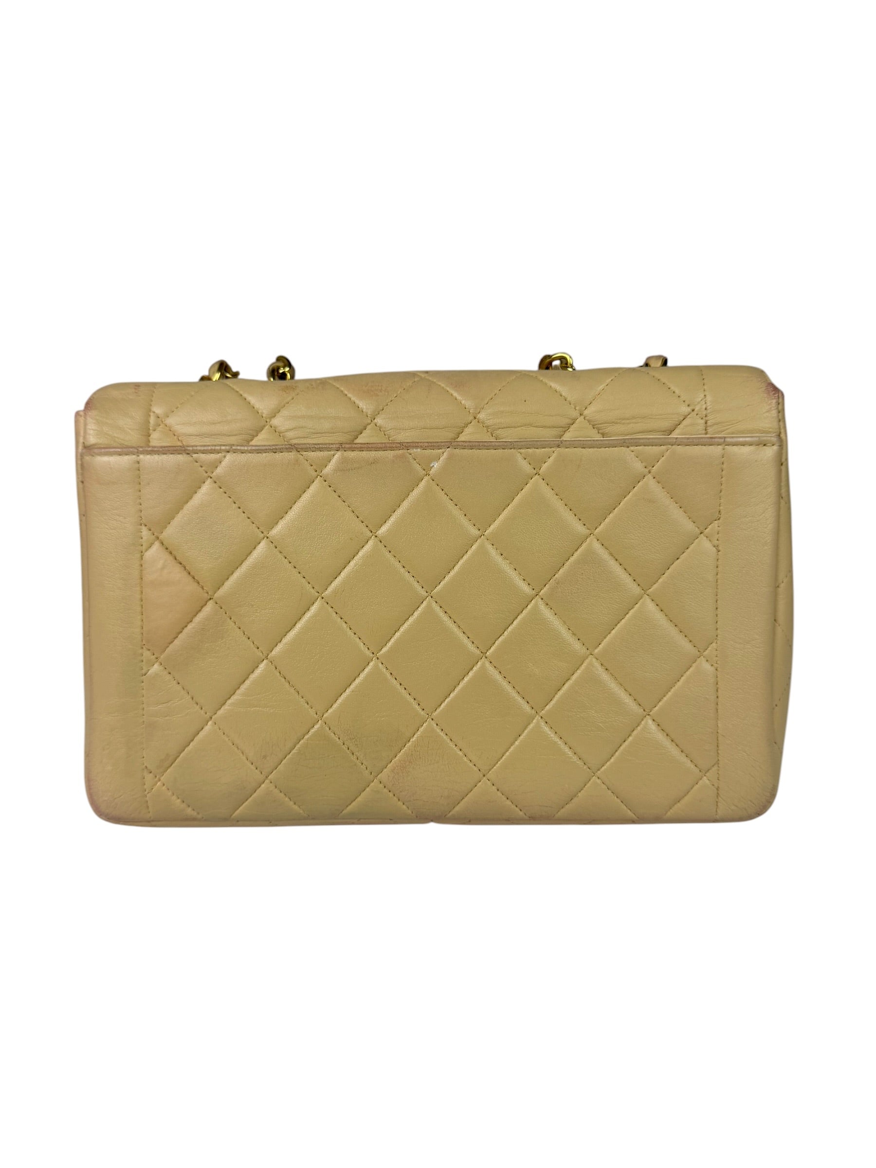 Chanel Vintage Beige Clair Quilted Leather Classic Flap Bag 2004