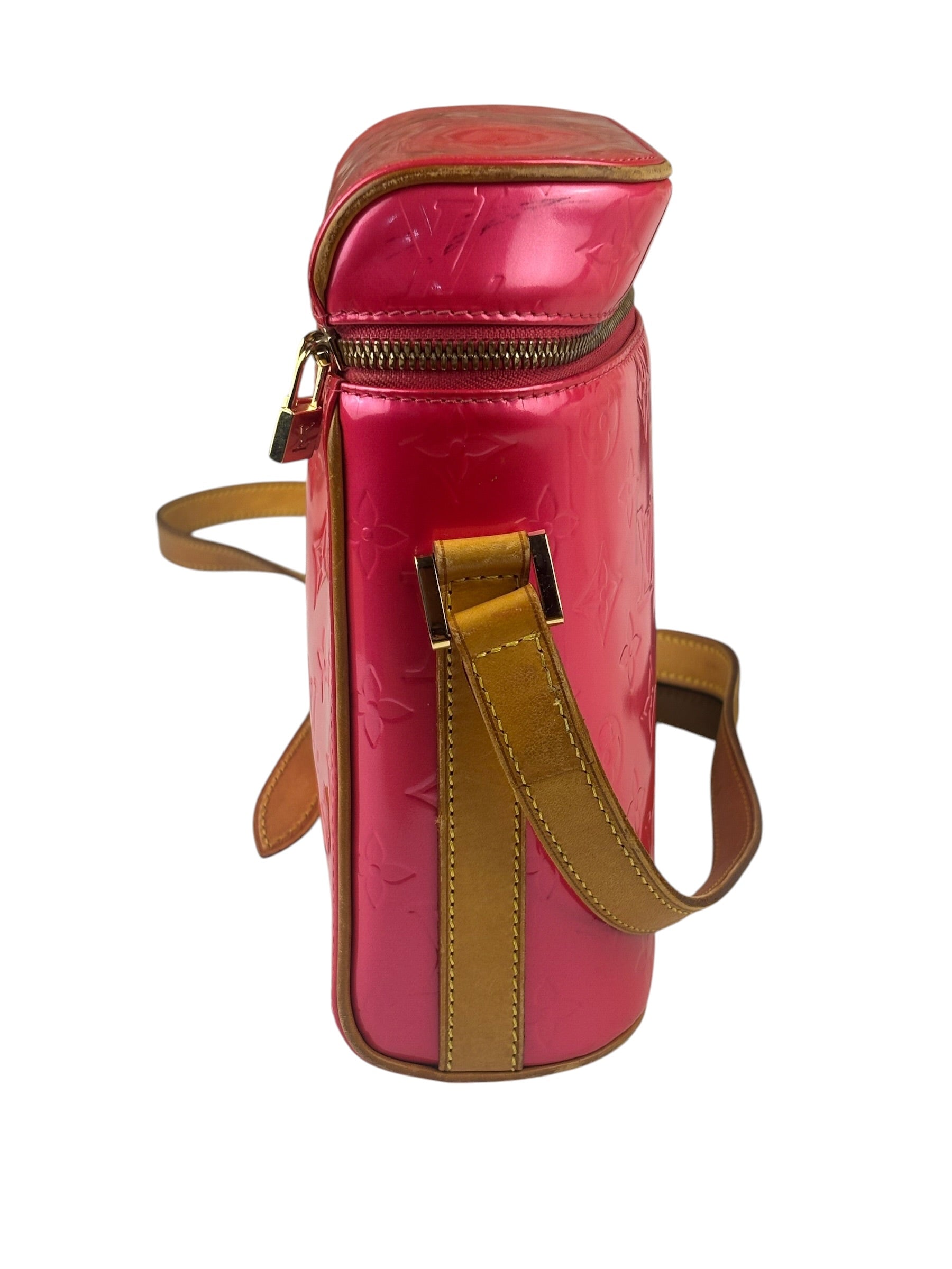 Louis Vuitton Vintage Fuchsia Pink Vernis Sullivan Verrical Crossbag