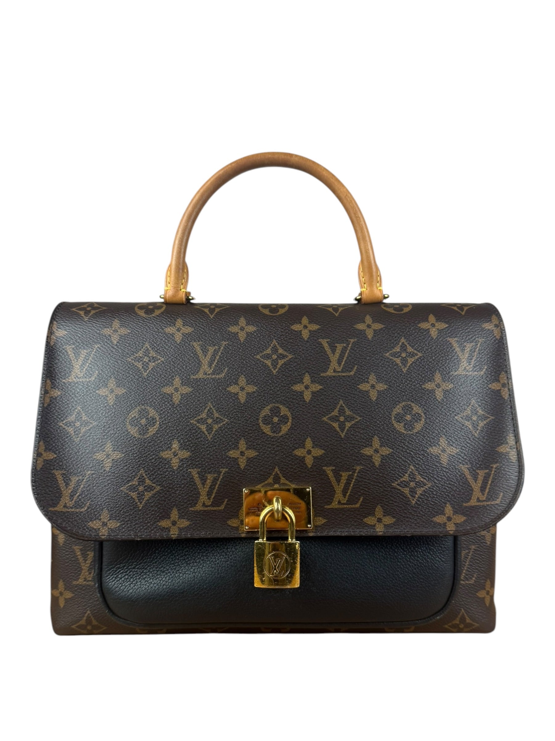 Louis Vuitton Black Leather/ Monogram Marignan 2Way Bag