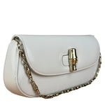 Gucci White Leather Bamboo Night Small Clutch/Pochette