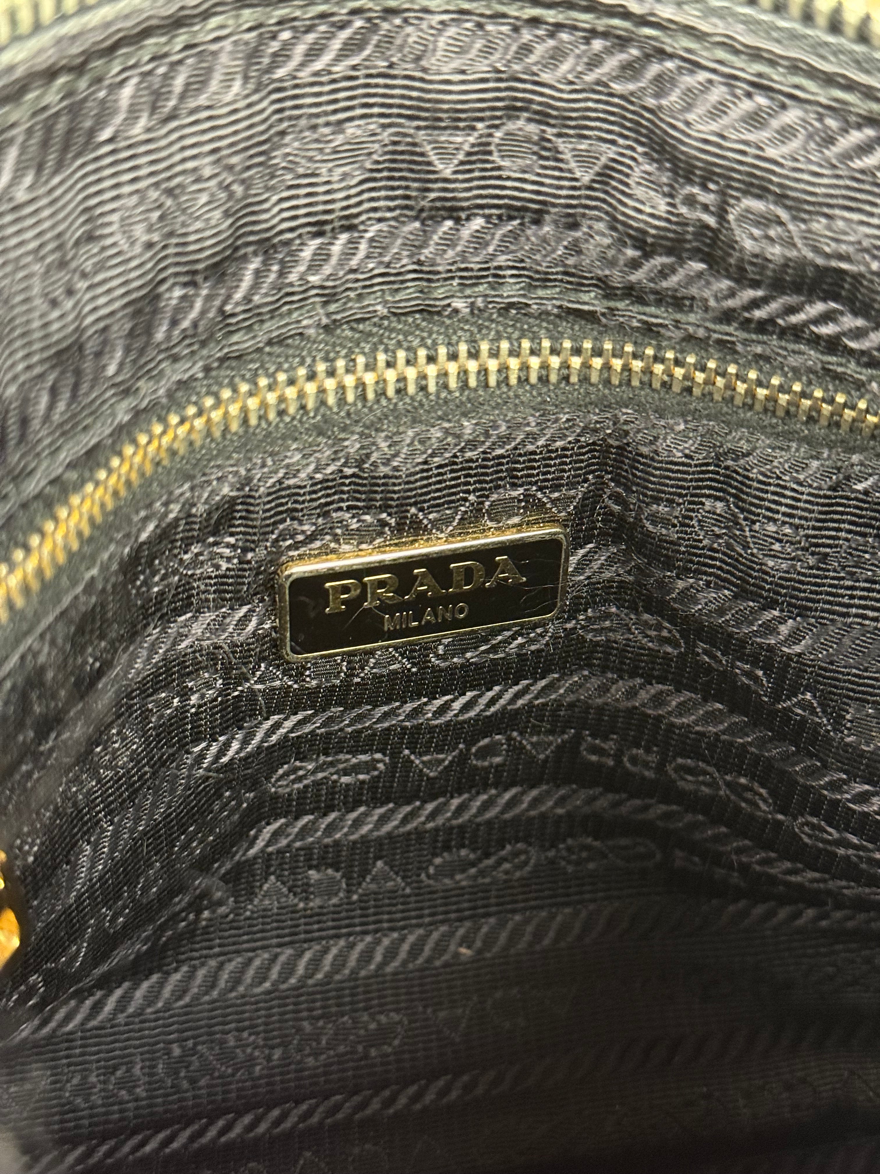 Prada Black Pebbled Leather Pochette