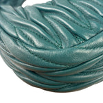Miu Miu Dark Green Nappa Leather Wander Matelasse Micro Hobo Bag