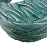 Miu Miu Dark Green Nappa Leather Wander Matelasse Micro Hobo Bag