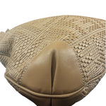 Fendi Beige Leather Trim Woven Hobo Bag
