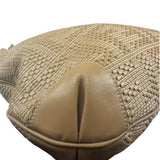 Fendi Beige Leather Trim Woven Hobo Bag