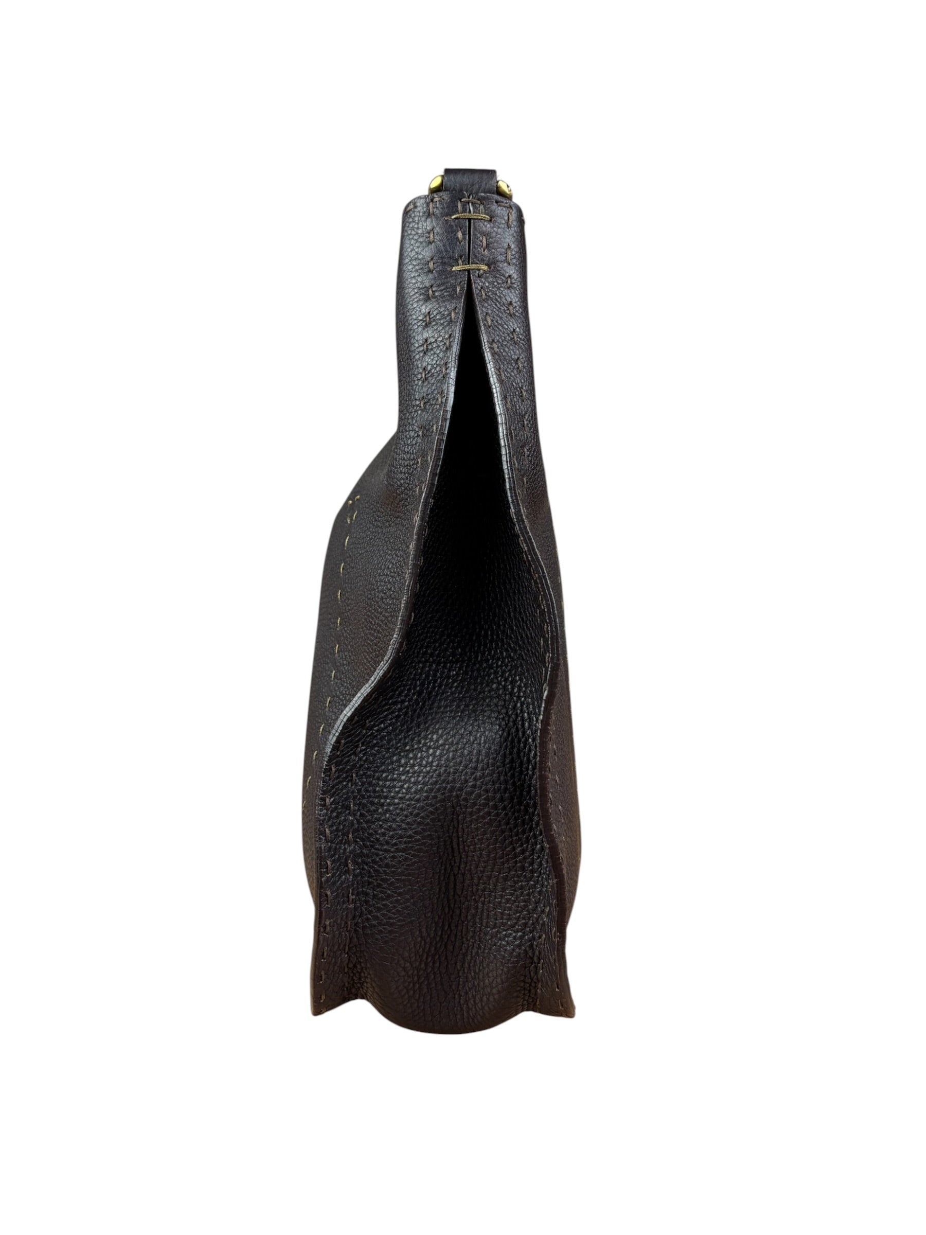 Fendi Brown Selleria Leather Hobo Bag
