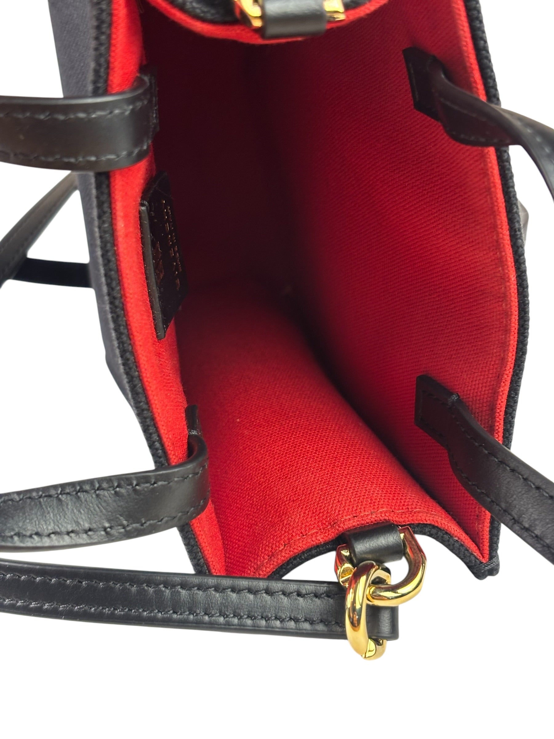 Givenchy Black Leather Trim Mini Logo Printed Tote