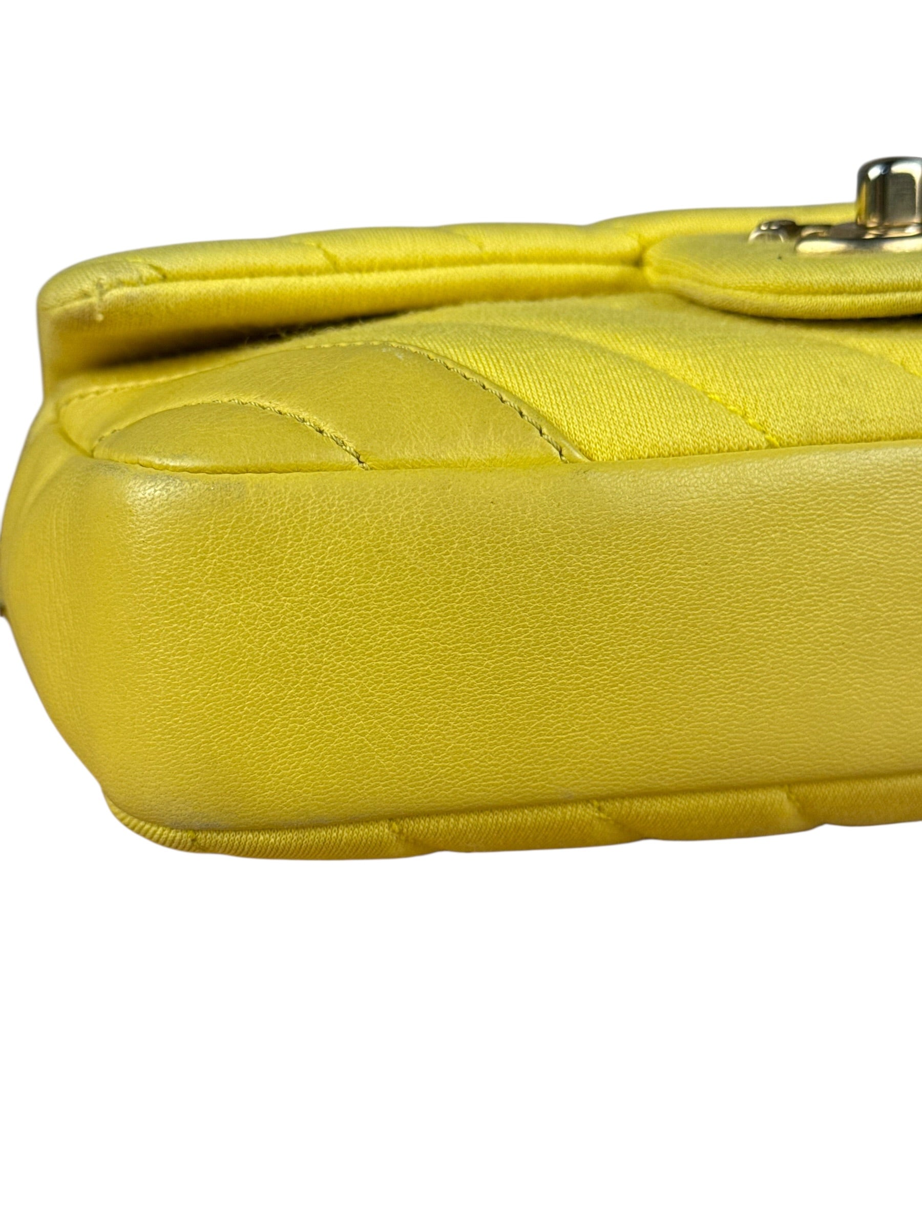 Chanel Yellow Chevron Flap Chain Shoulder Bag 2015