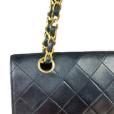 Chanel CC Vintage Black Quilted Chain Flap Bag
