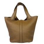 Hermes Brown Taurillon Clemence Leather Picotin 18 Lock Handbag 2021