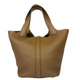 Hermes Brown Taurillon Clemence Leather Picotin 18 Lock Handbag 2021